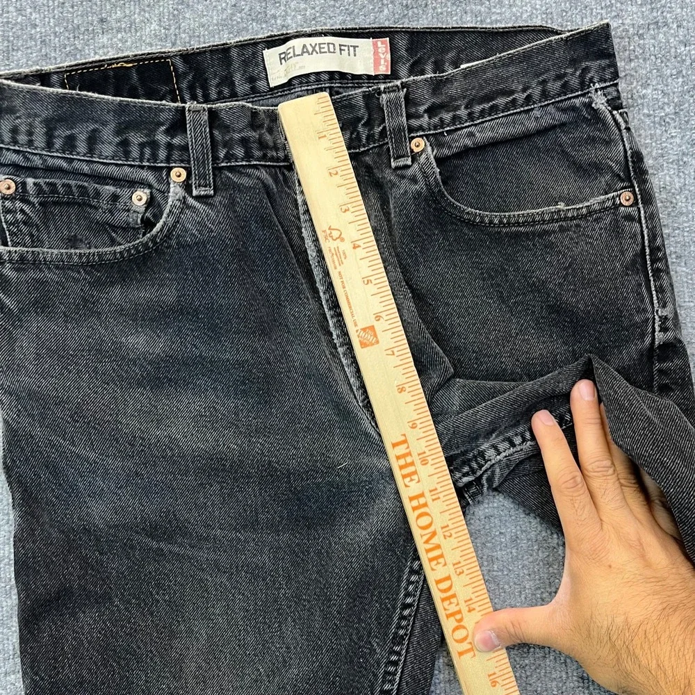 VTG Levi's 550 Relaxed Fit Jeans Men's Black Denim Distressed Straight - 34X30